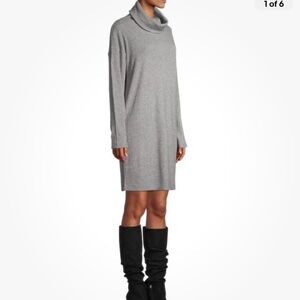 Time and Tru Heather Gray Cowl neck Sweater Dress Size Medium (8-10) NEW